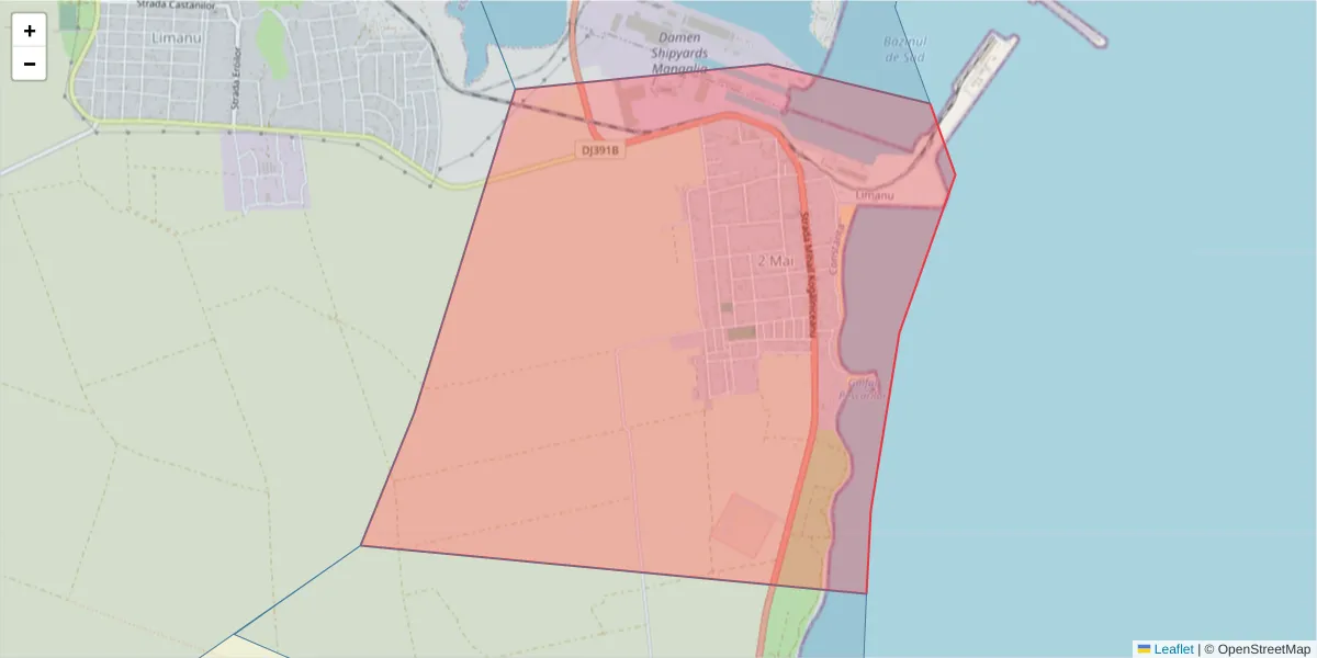 Hartă a codului poștal  și a codurilor poștale învecinate