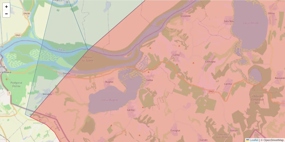 Hartă a codului poștal  și a codurilor poștale învecinate
