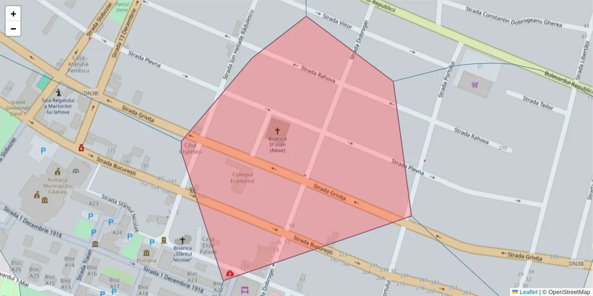 Hartă a codului poștal  și a codurilor poștale învecinate