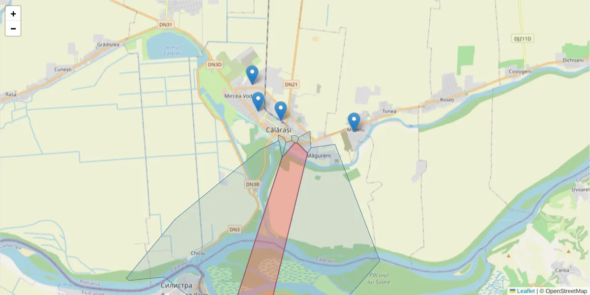 Hartă a codului poștal  și a codurilor poștale învecinate