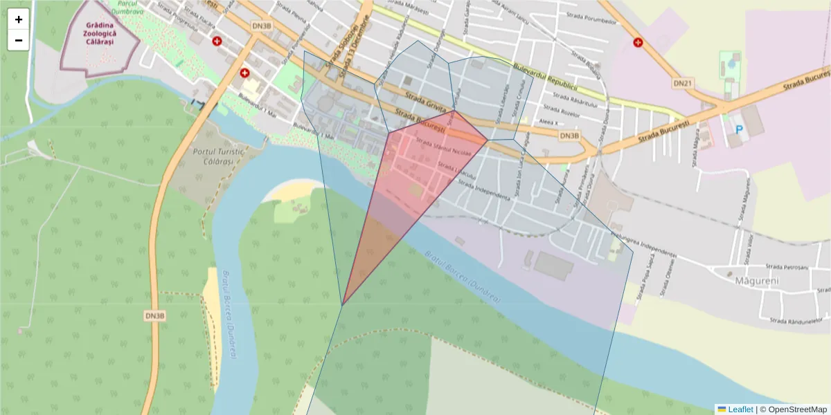 Hartă a codului poștal  și a codurilor poștale învecinate