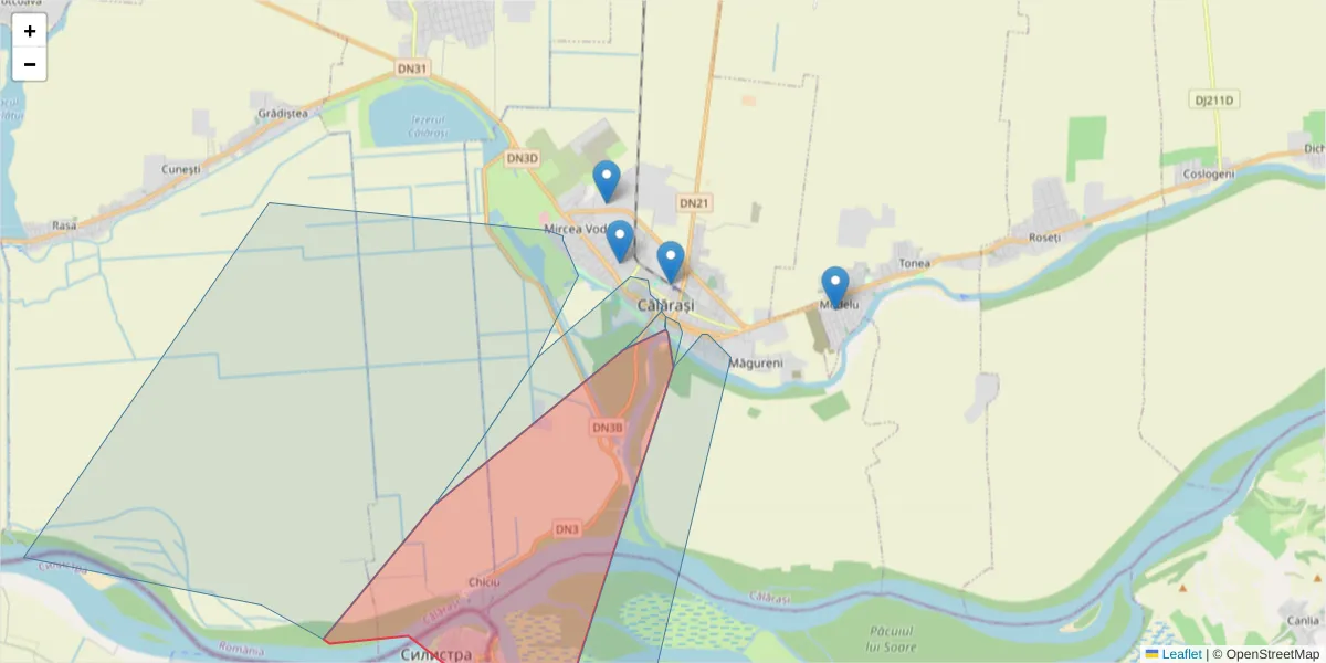 Hartă a codului poștal  și a codurilor poștale învecinate