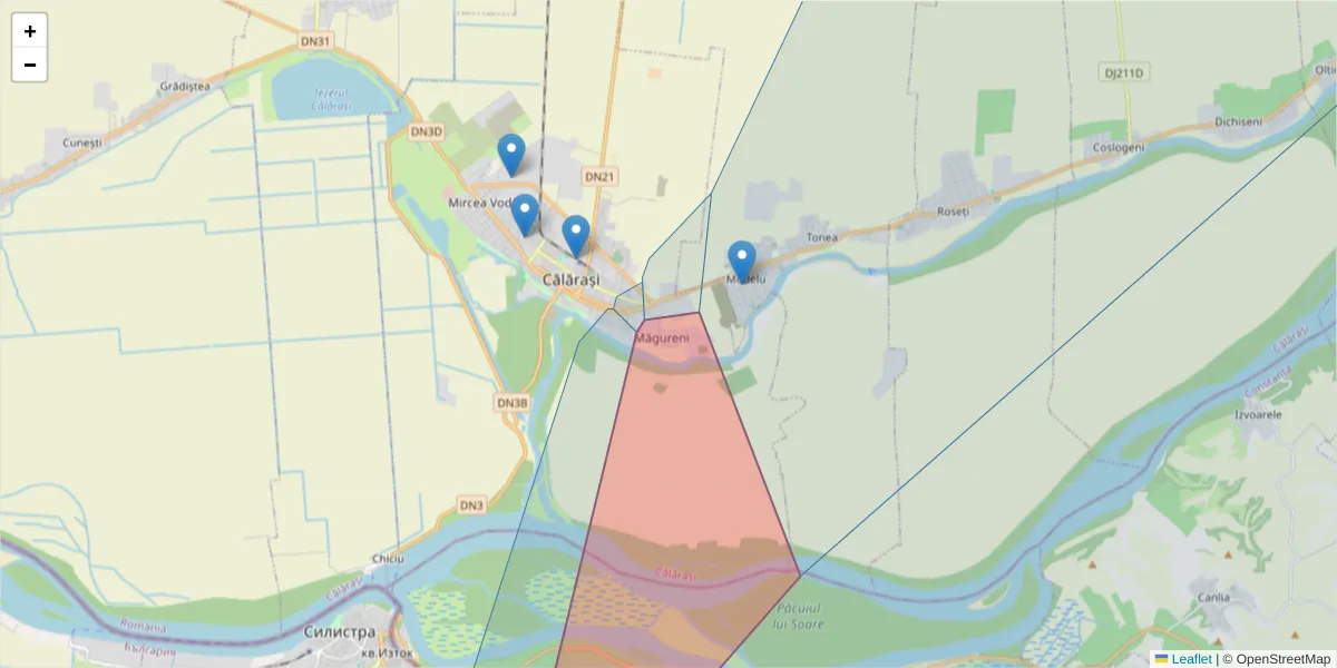 Hartă a codului poștal  și a codurilor poștale învecinate