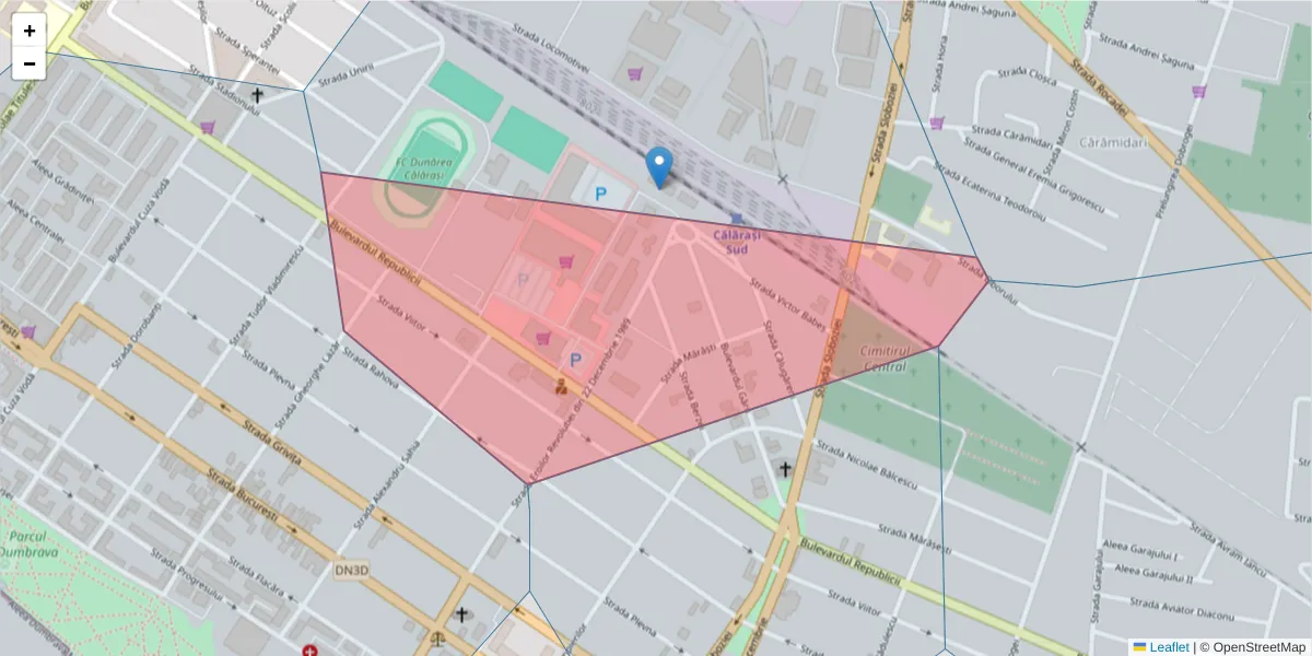 Hartă a codului poștal  și a codurilor poștale învecinate