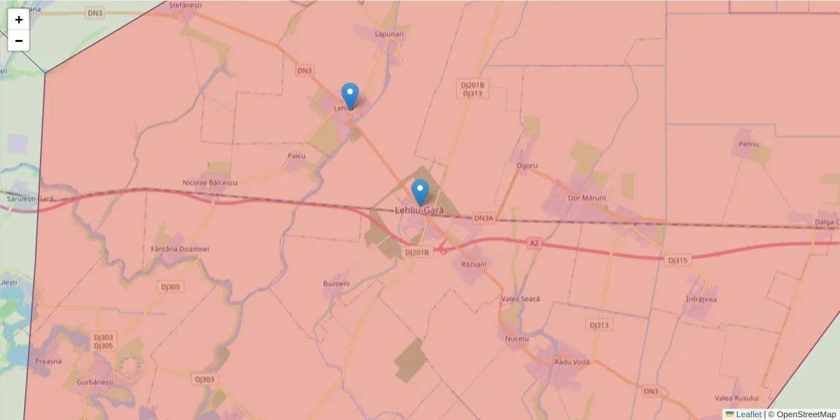 Hartă a codului poștal  și a codurilor poștale învecinate