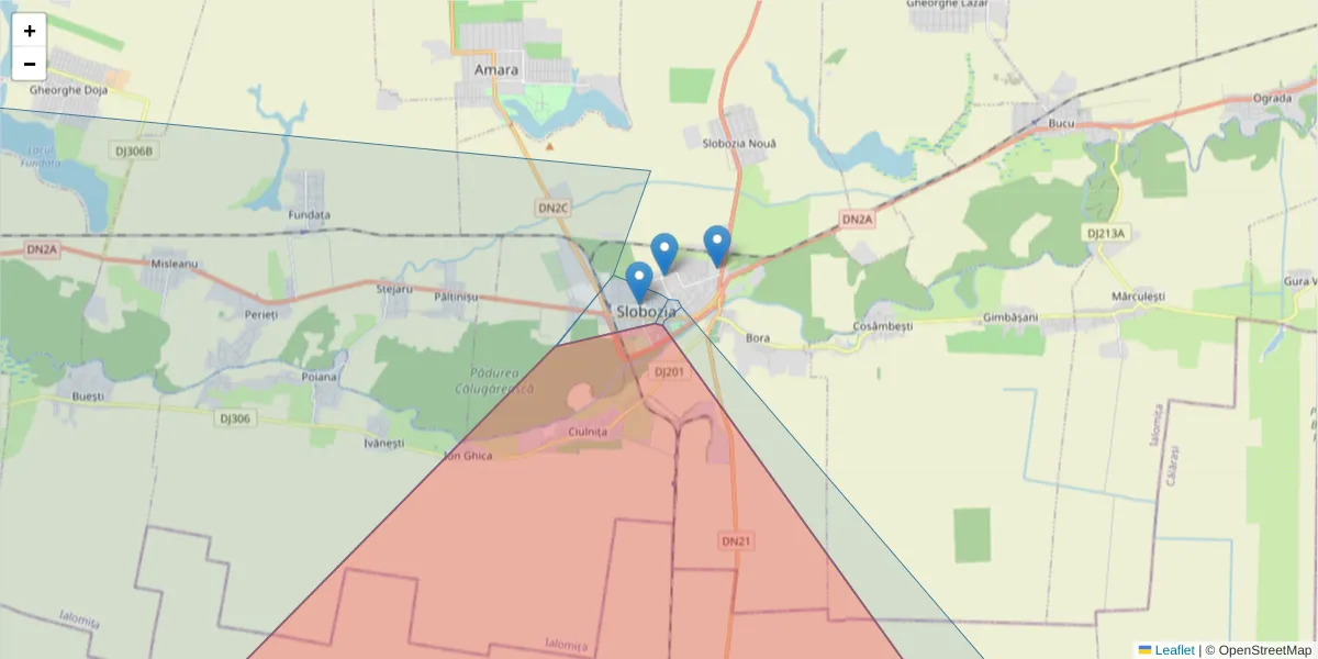 Hartă a codului poștal  și a codurilor poștale învecinate