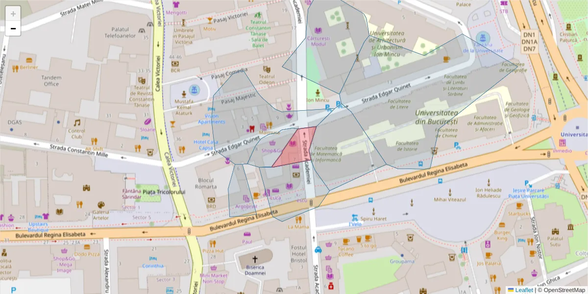 Hartă a codului poștal  și a codurilor poștale învecinate