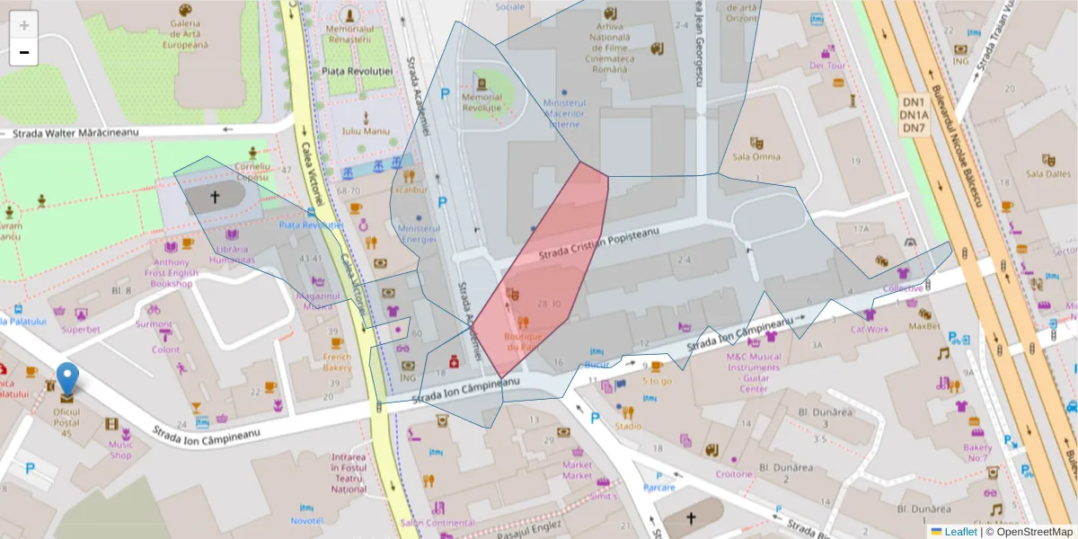 Hartă a codului poștal  și a codurilor poștale învecinate