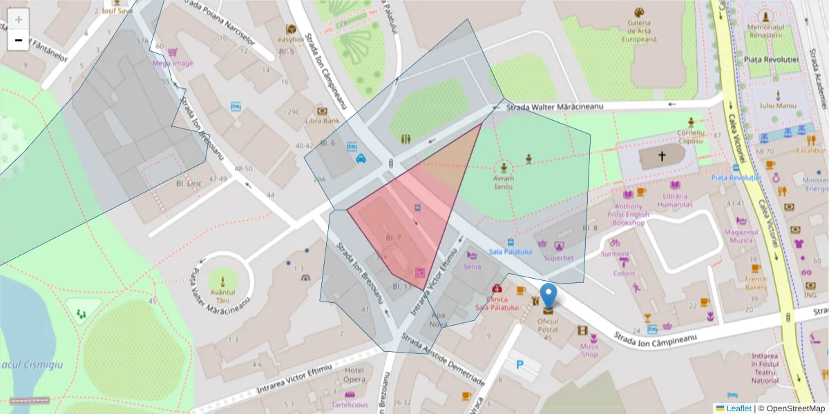 Hartă a codului poștal  și a codurilor poștale învecinate