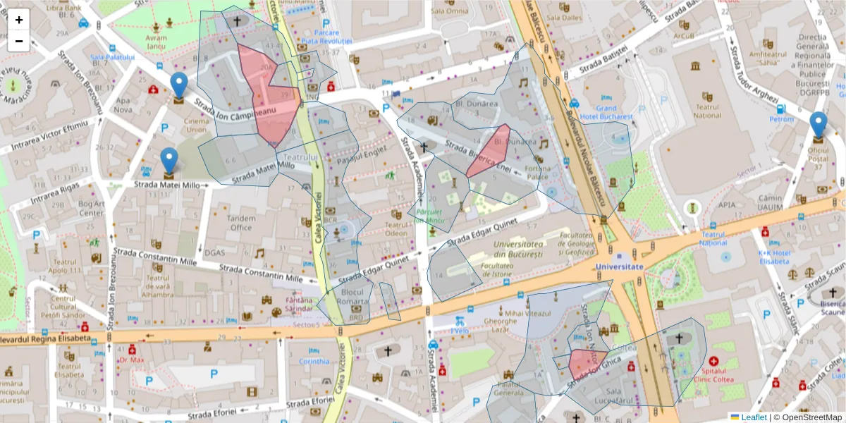 Hartă a codului poștal  și a codurilor poștale învecinate