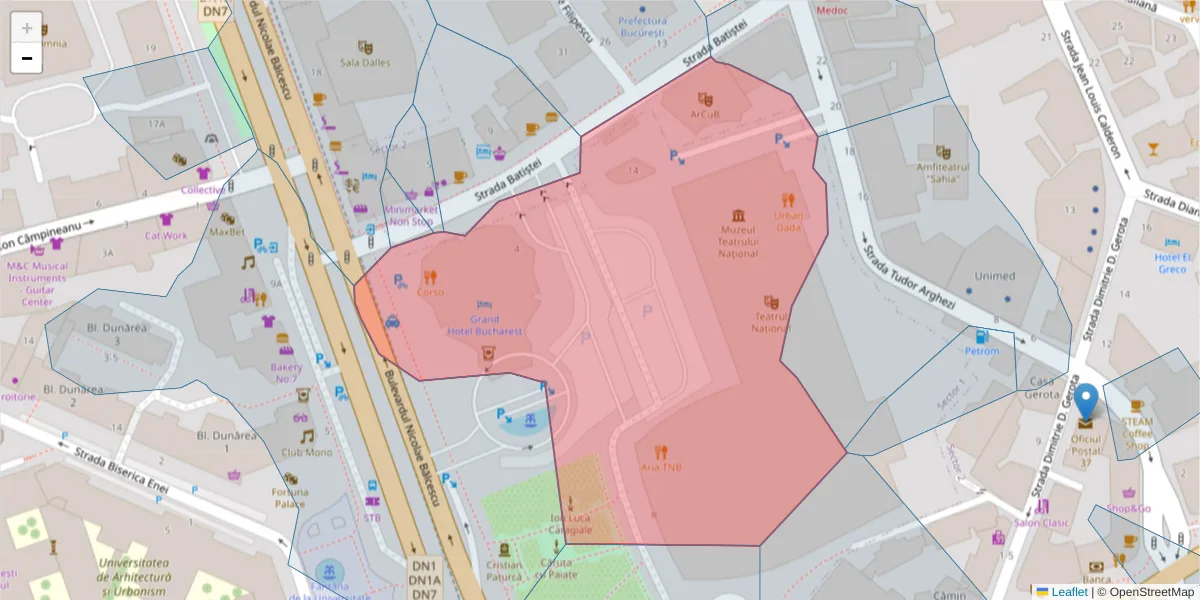 Hartă a codului poștal  și a codurilor poștale învecinate