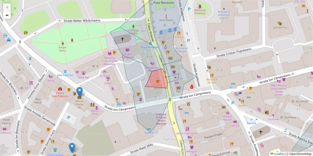 Hartă a codului poștal  și a codurilor poștale învecinate