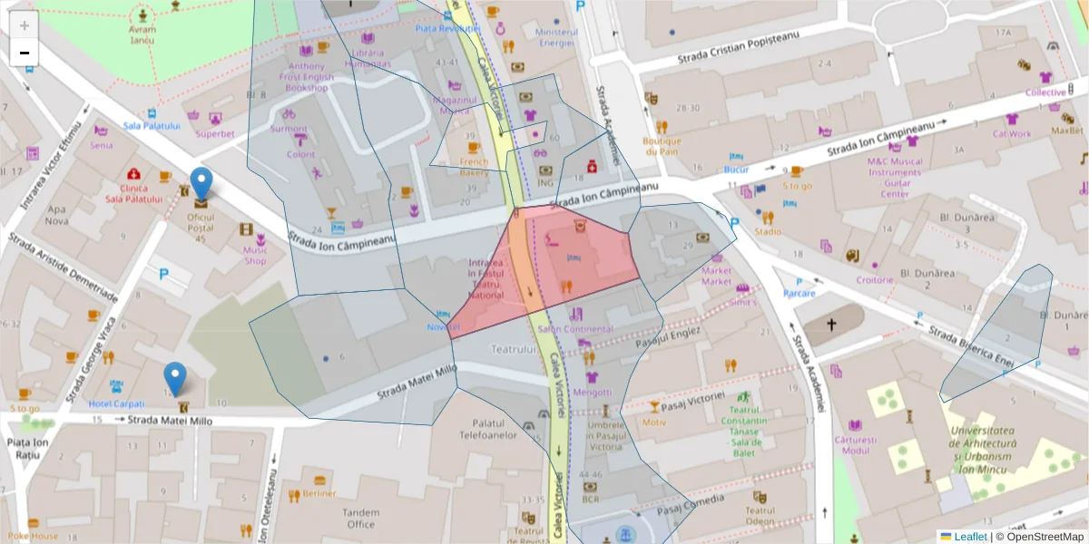 Hartă a codului poștal  și a codurilor poștale învecinate