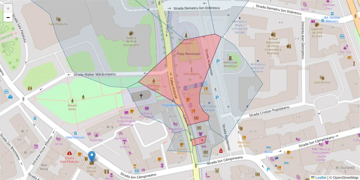 Hartă a codului poștal  și a codurilor poștale învecinate