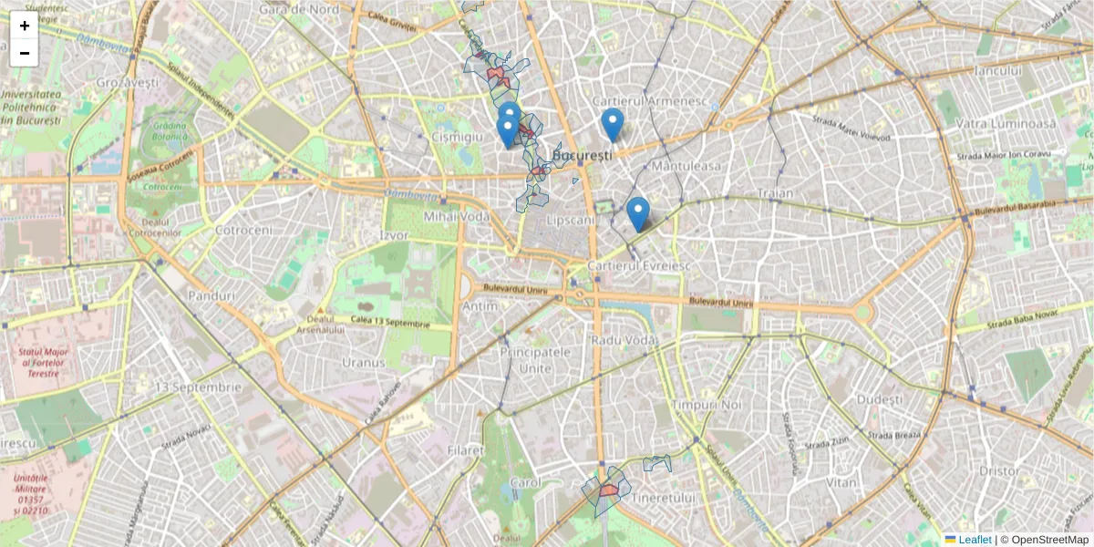 Hartă a codului poștal  și a codurilor poștale învecinate