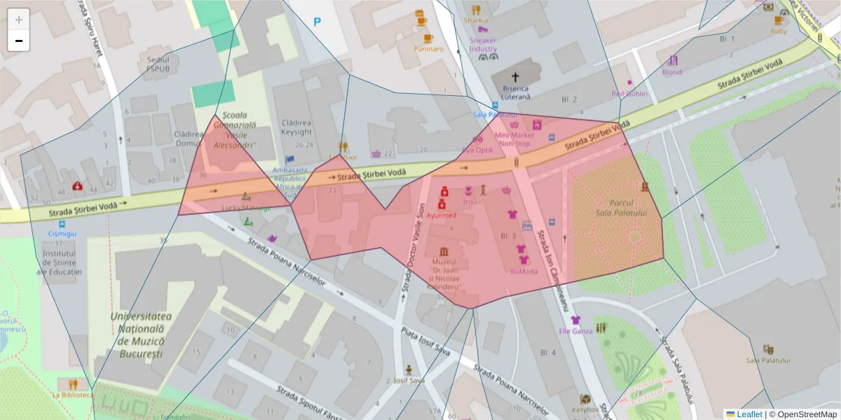 Hartă a codului poștal  și a codurilor poștale învecinate