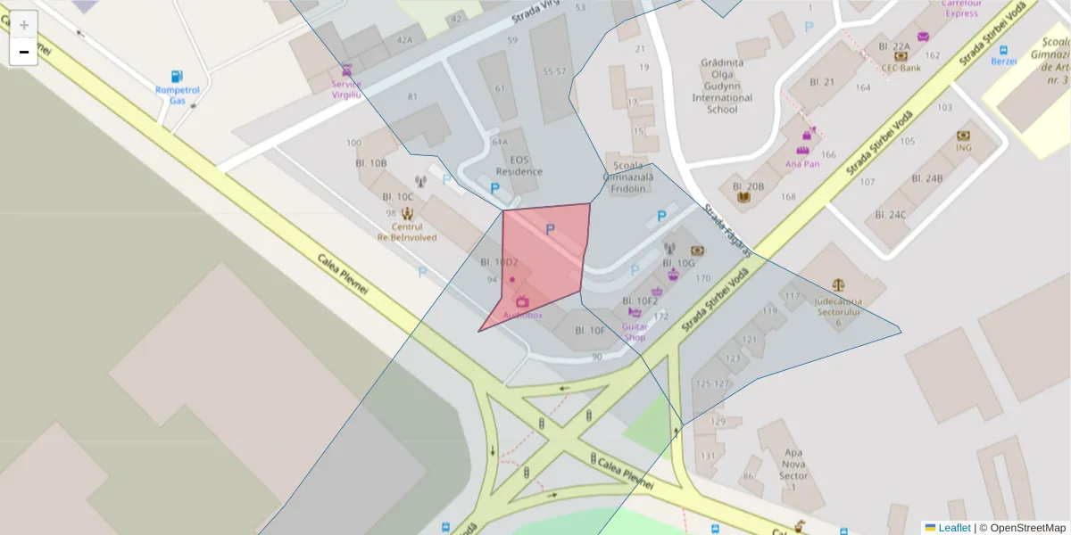 Hartă a codului poștal  și a codurilor poștale învecinate