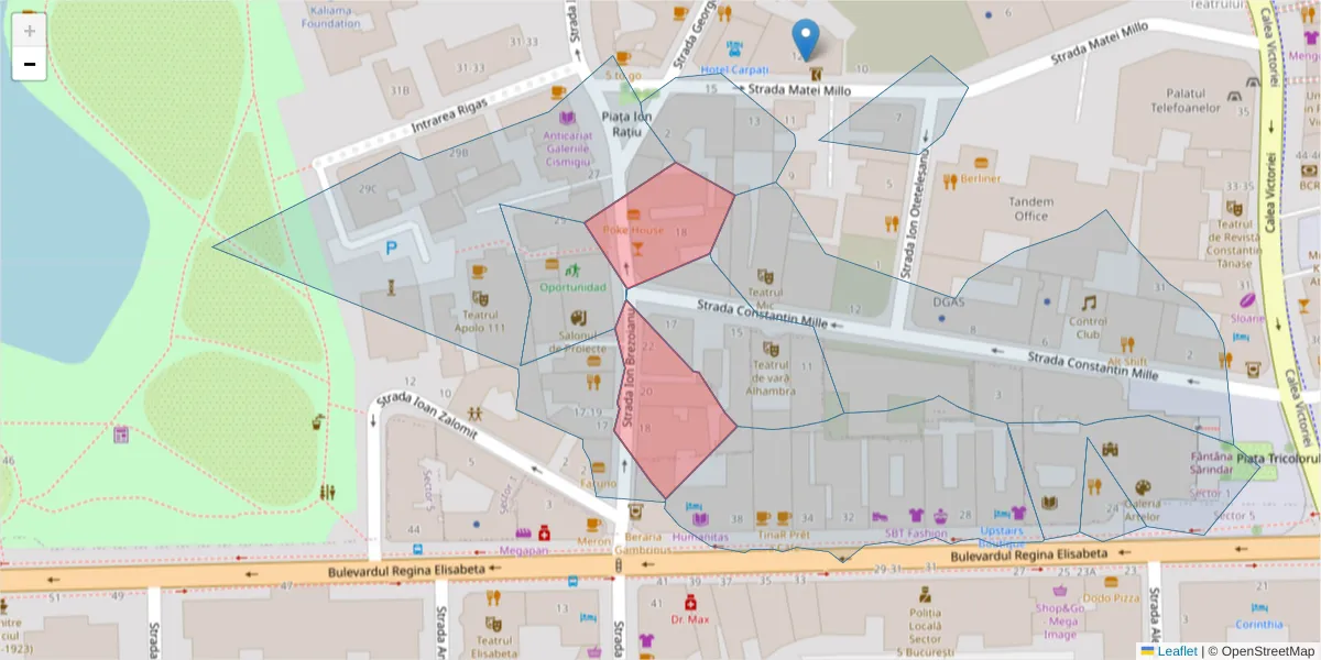 Hartă a codului poștal  și a codurilor poștale învecinate