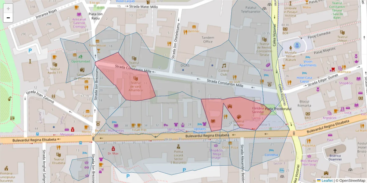 Hartă a codului poștal  și a codurilor poștale învecinate
