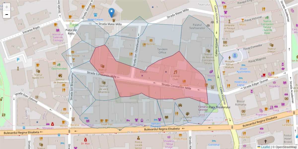Hartă a codului poștal  și a codurilor poștale învecinate