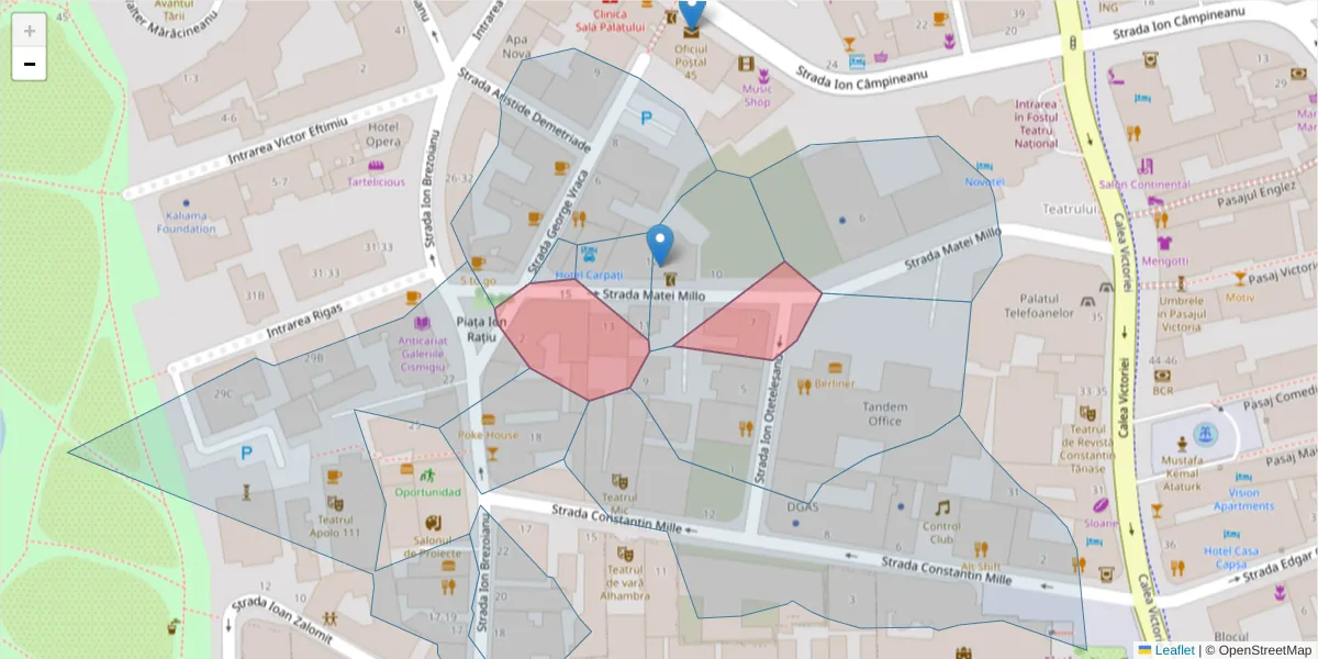 Hartă a codului poștal  și a codurilor poștale învecinate