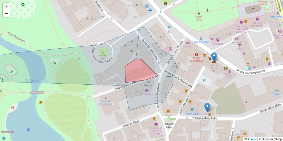 Hartă a codului poștal  și a codurilor poștale învecinate