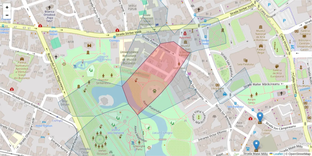 Hartă a codului poștal  și a codurilor poștale învecinate