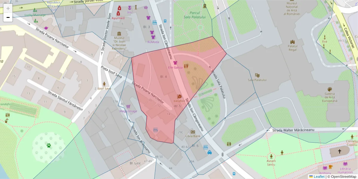 Hartă a codului poștal  și a codurilor poștale învecinate