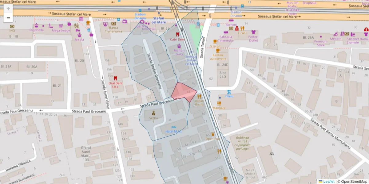 Hartă a codului poștal  și a codurilor poștale învecinate