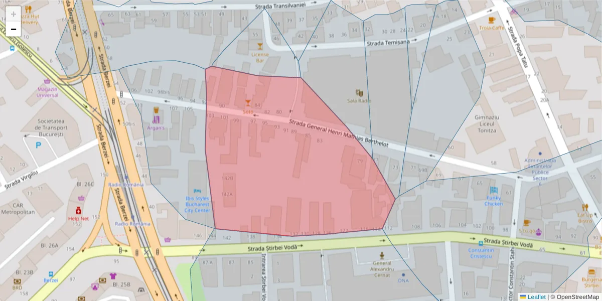 Hartă a codului poștal  și a codurilor poștale învecinate