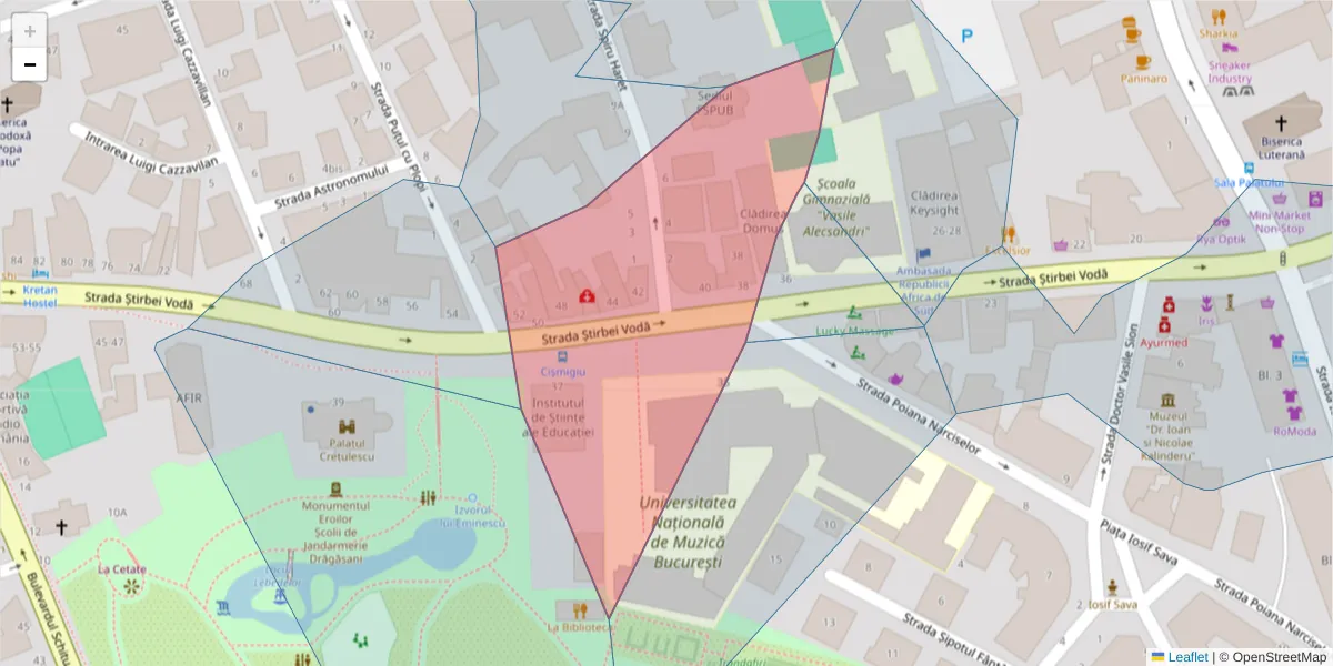 Hartă a codului poștal  și a codurilor poștale învecinate