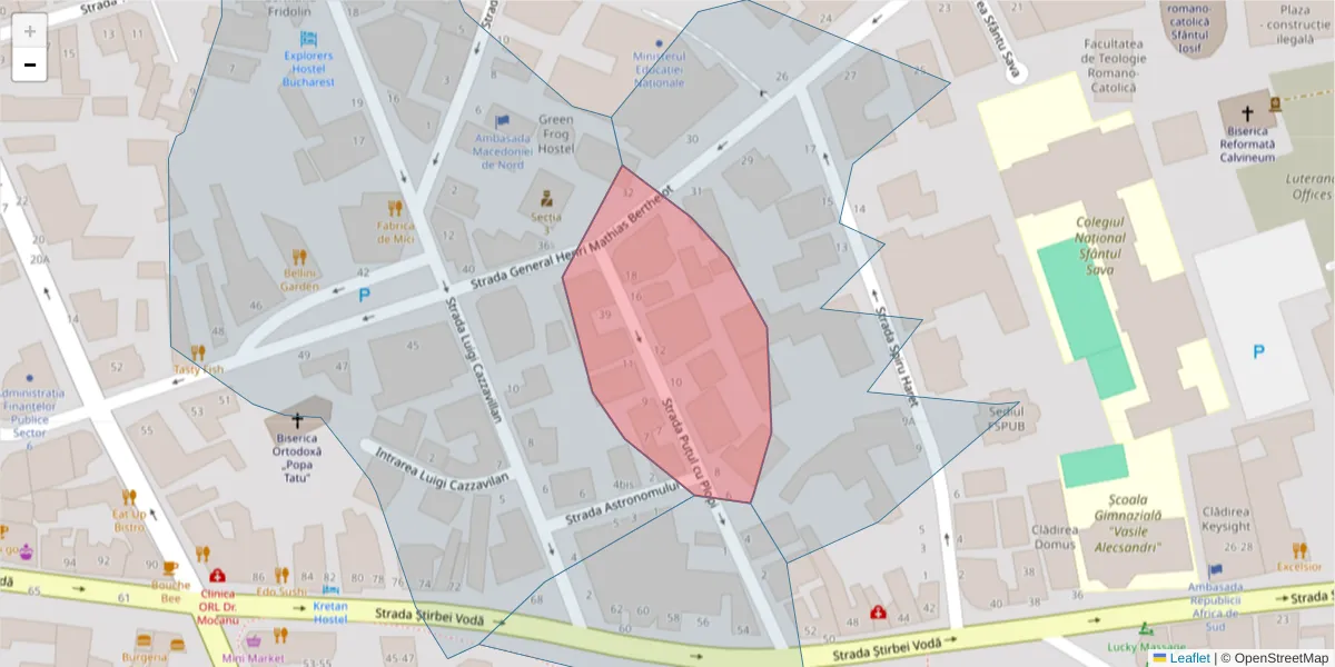 Hartă a codului poștal  și a codurilor poștale învecinate