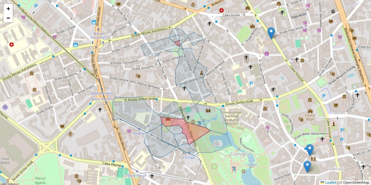 Hartă a codului poștal  și a codurilor poștale învecinate