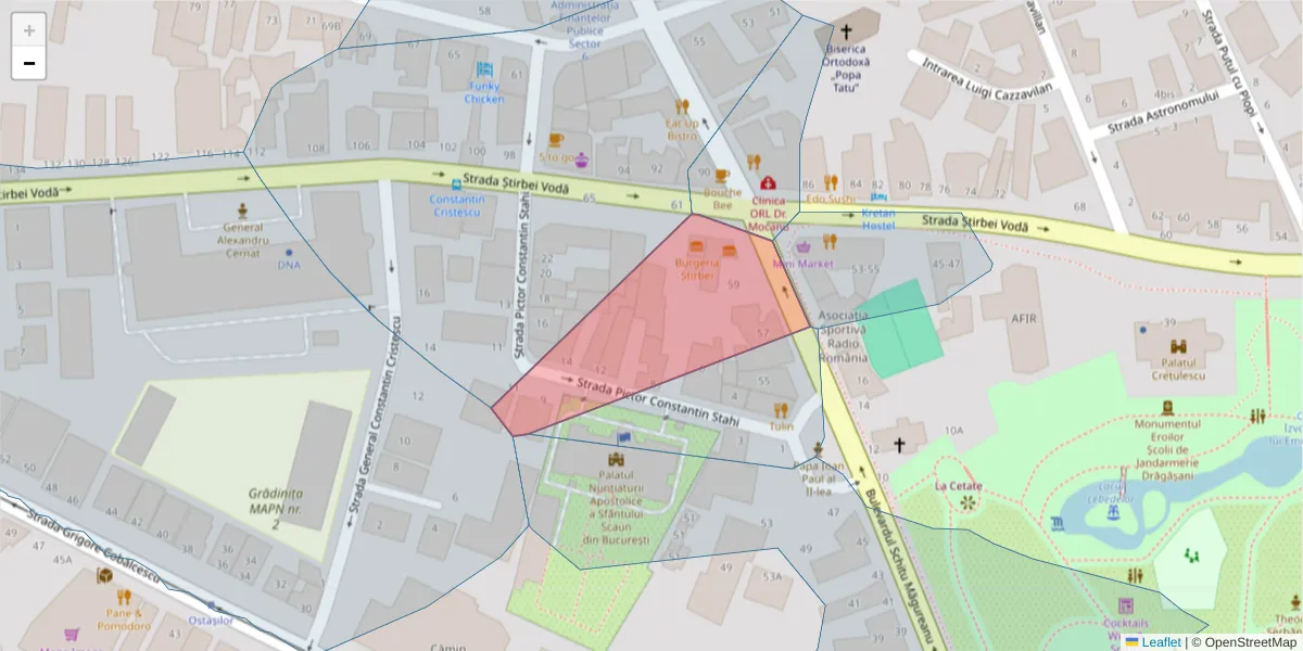 Hartă a codului poștal  și a codurilor poștale învecinate