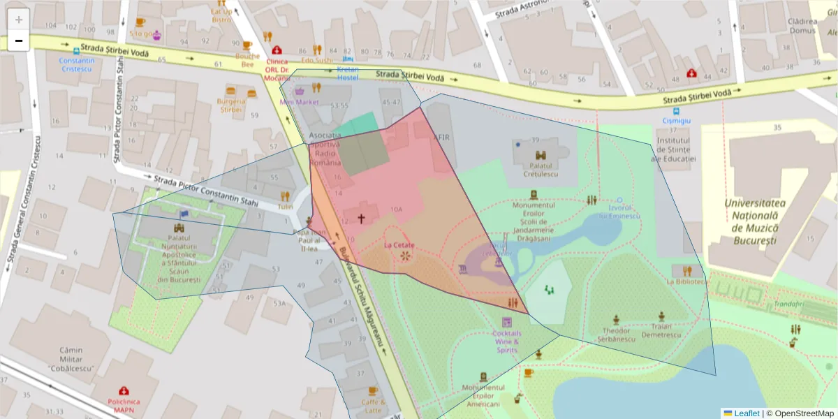 Hartă a codului poștal  și a codurilor poștale învecinate