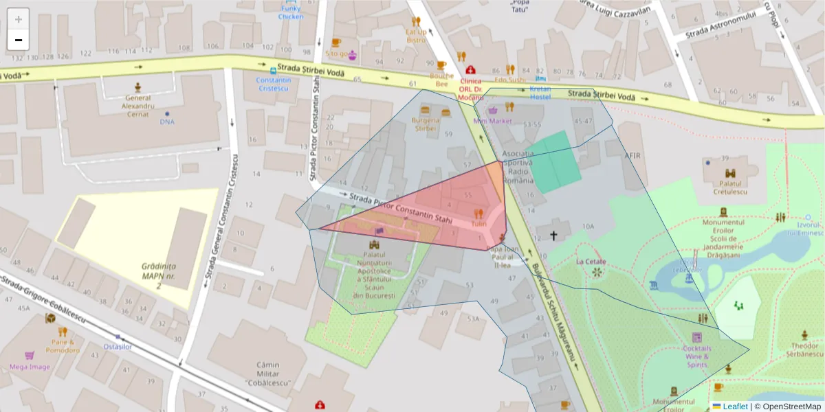 Hartă a codului poștal  și a codurilor poștale învecinate