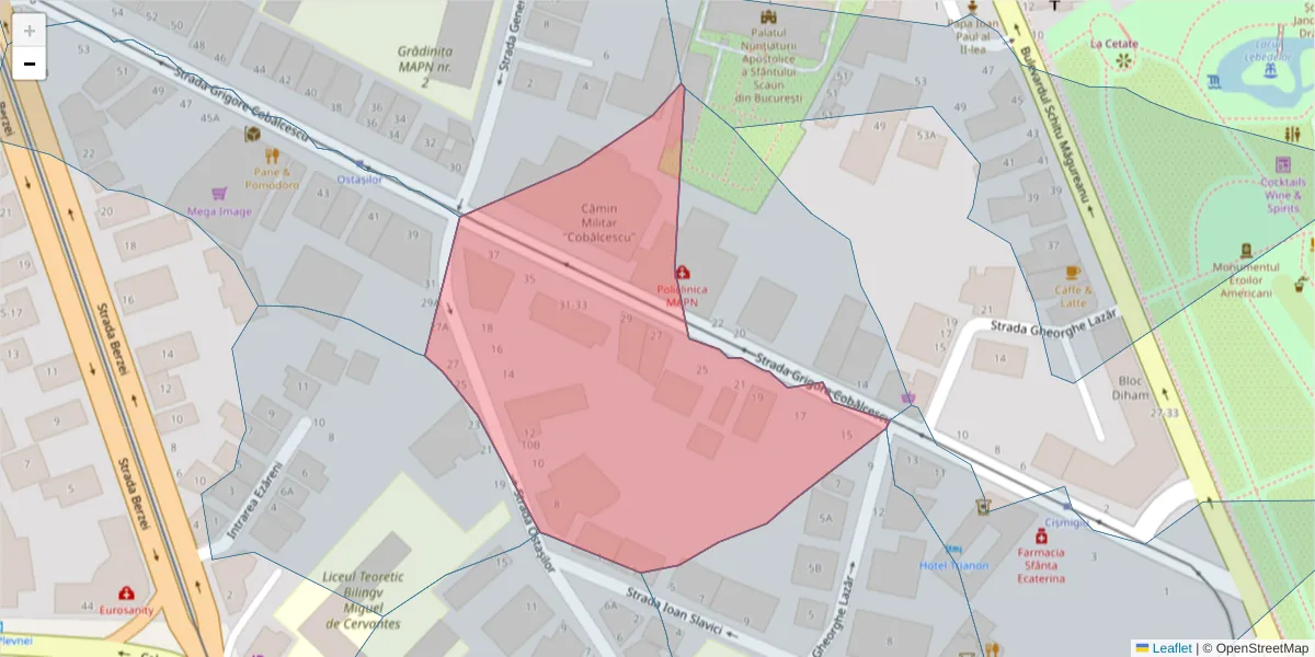 Hartă a codului poștal  și a codurilor poștale învecinate