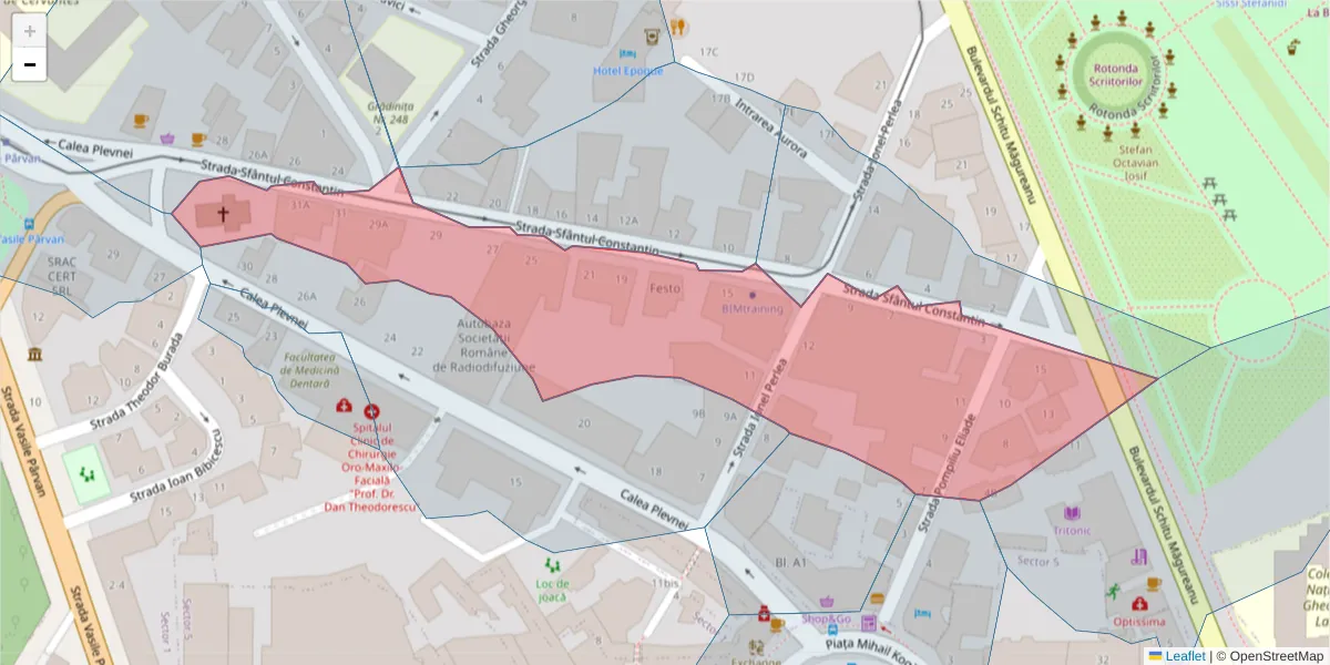 Hartă a codului poștal  și a codurilor poștale învecinate