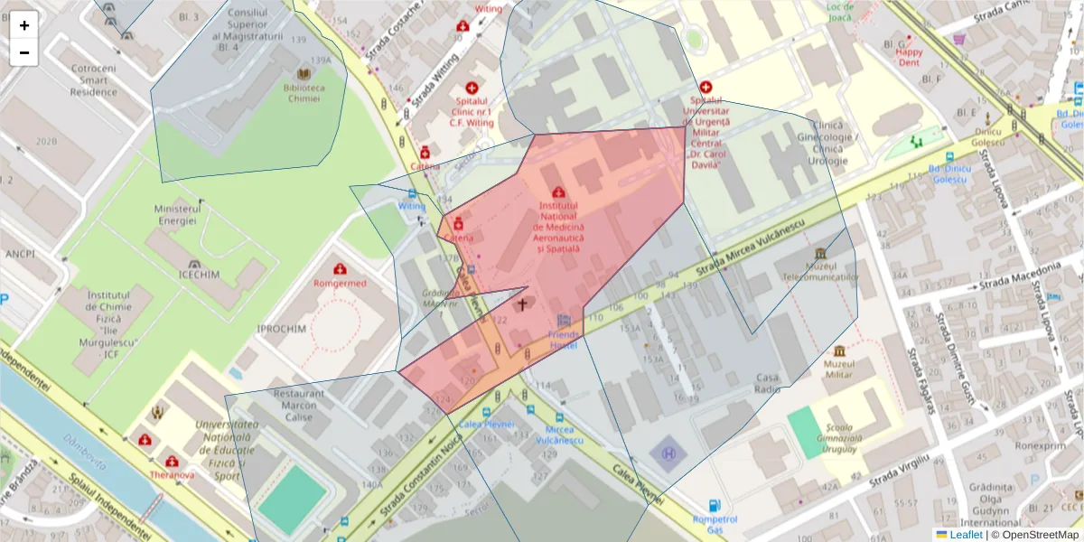 Hartă a codului poștal  și a codurilor poștale învecinate