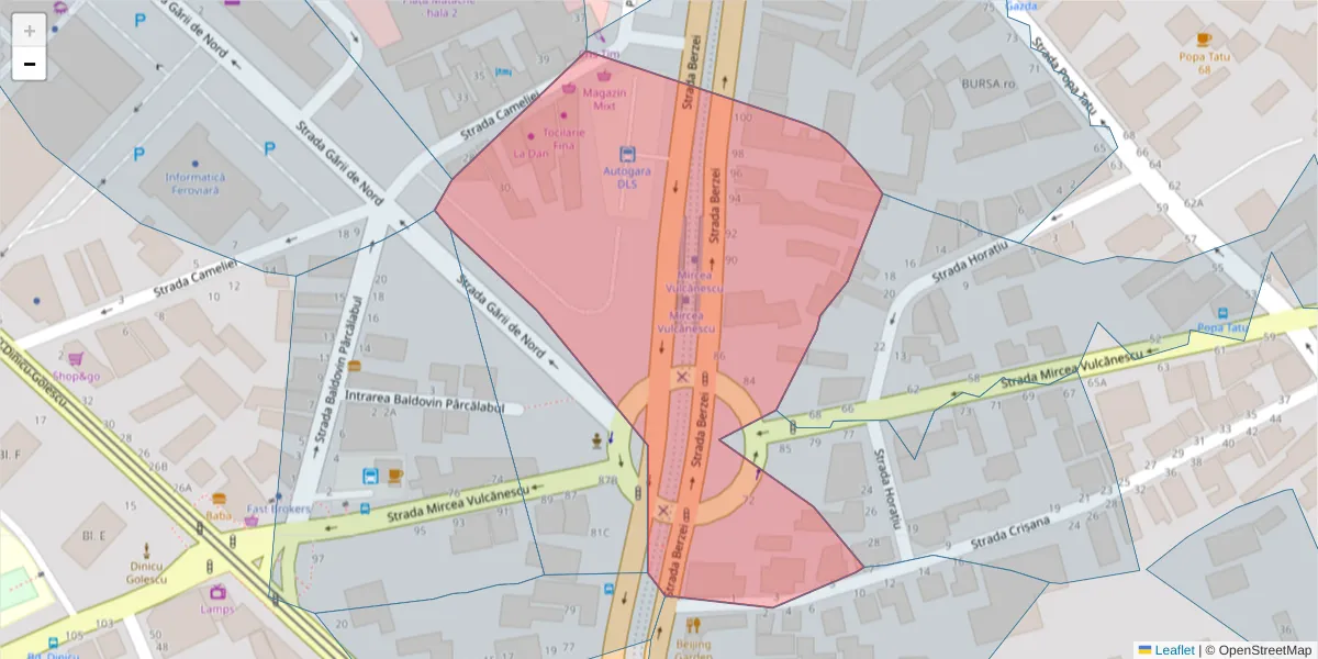 Hartă a codului poștal  și a codurilor poștale învecinate