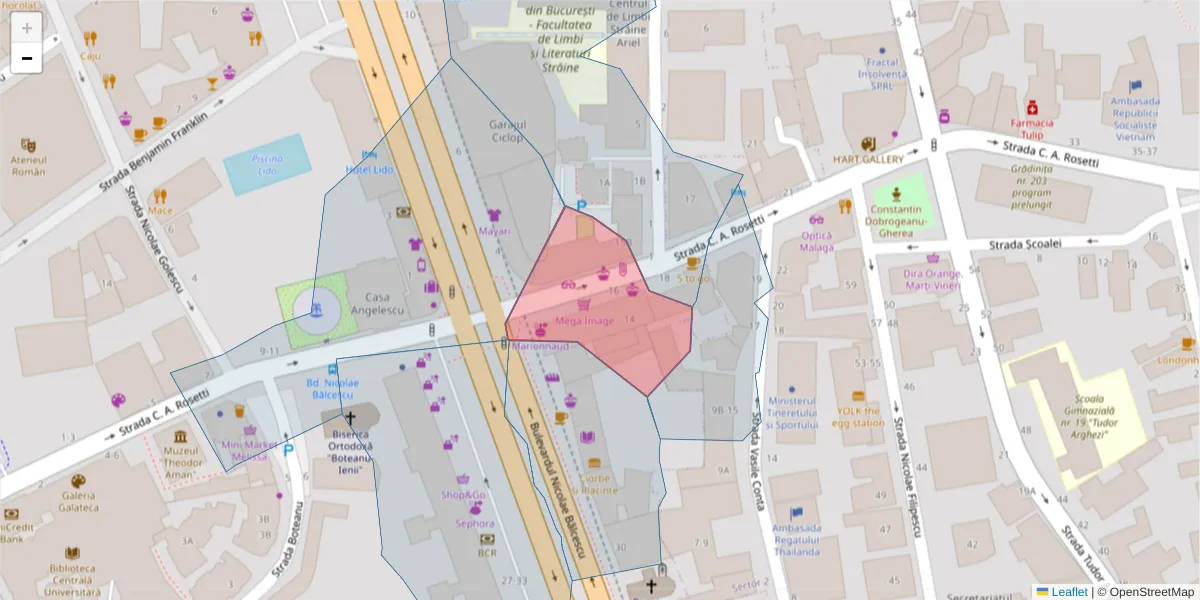 Hartă a codului poștal  și a codurilor poștale învecinate