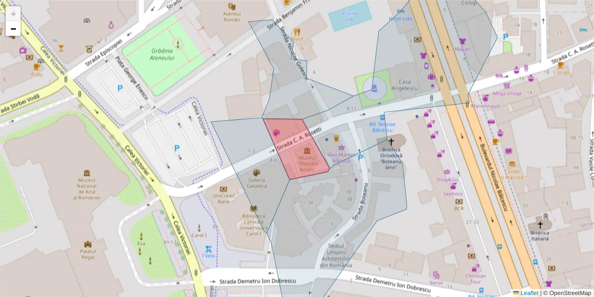 Hartă a codului poștal  și a codurilor poștale învecinate