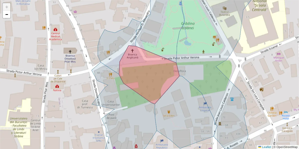 Hartă a codului poștal  și a codurilor poștale învecinate