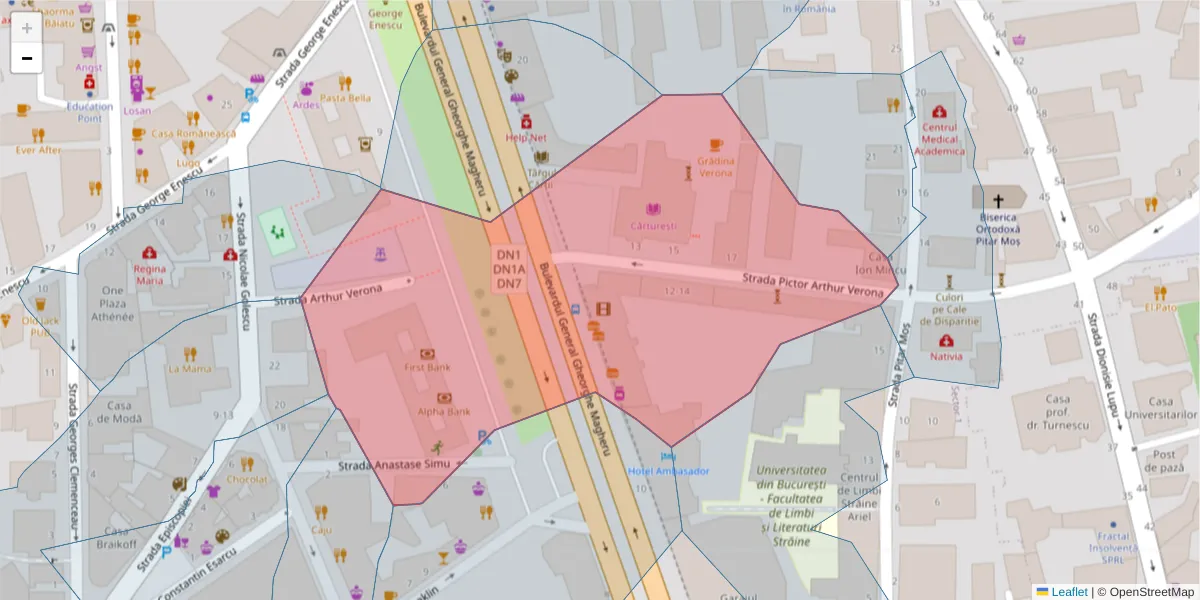 Hartă a codului poștal  și a codurilor poștale învecinate