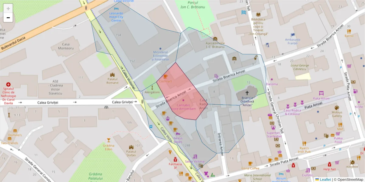 Hartă a codului poștal  și a codurilor poștale învecinate