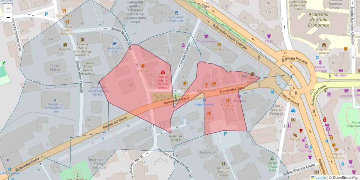 Hartă a codului poștal  și a codurilor poștale învecinate