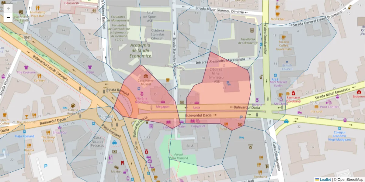 Hartă a codului poștal  și a codurilor poștale învecinate