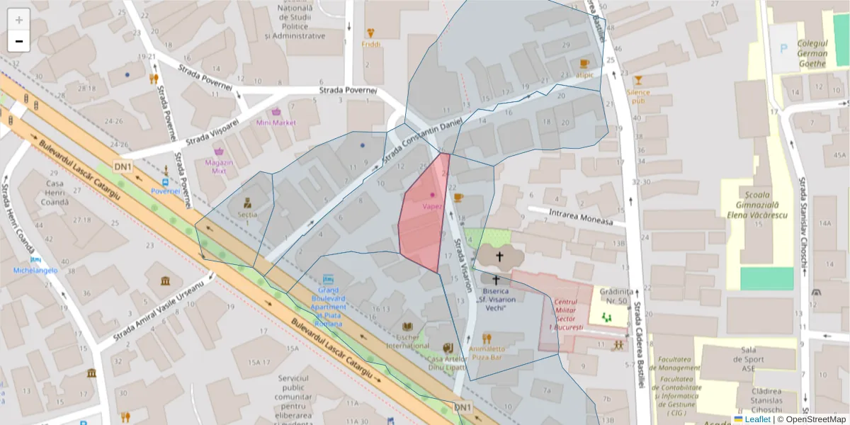 Hartă a codului poștal  și a codurilor poștale învecinate
