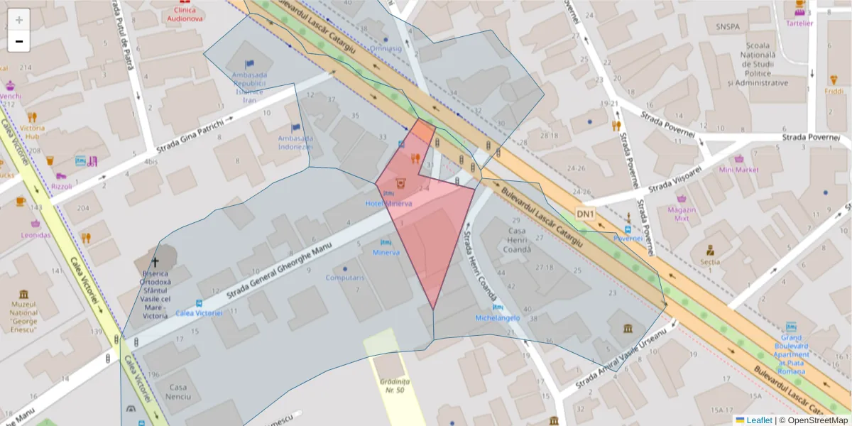 Hartă a codului poștal  și a codurilor poștale învecinate