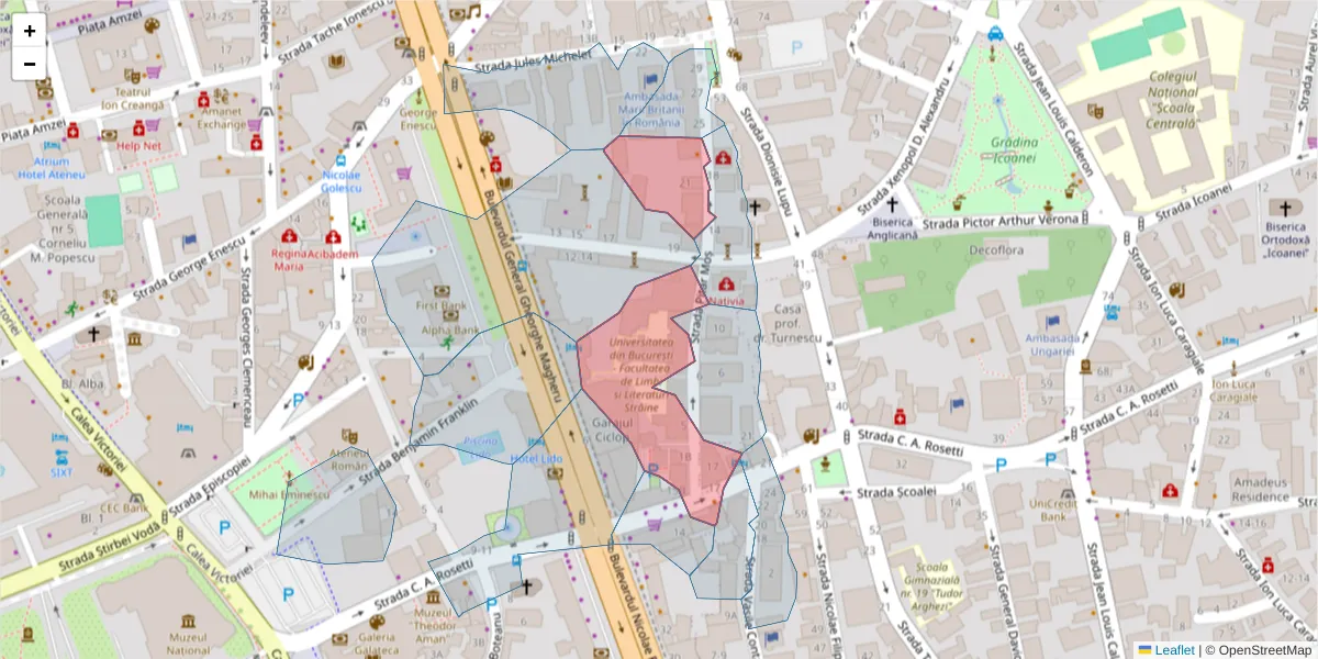 Hartă a codului poștal  și a codurilor poștale învecinate